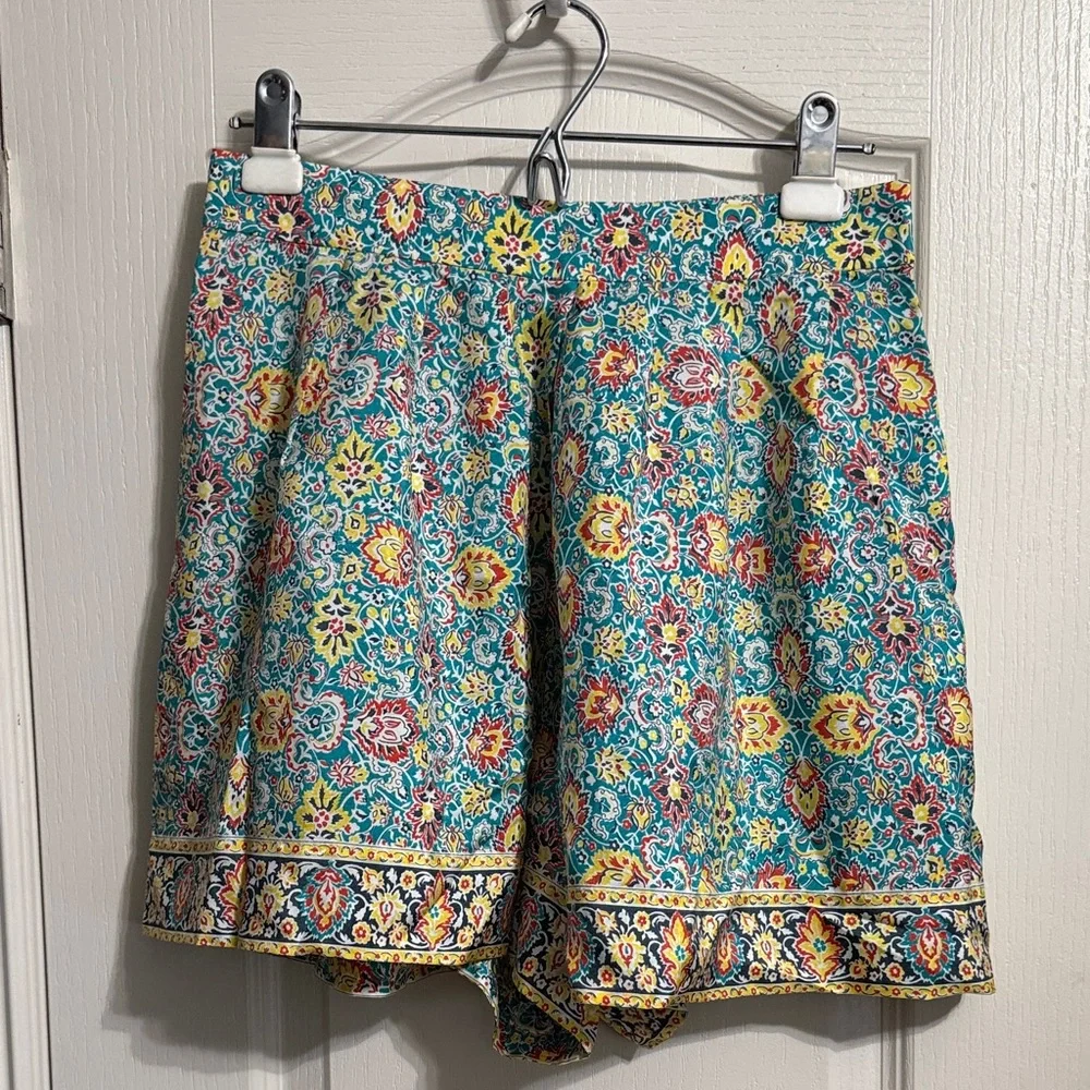 💙💖Lauren Moffatt‎ Anthropologie Floral Silk Shorts Bohemian Maximalist Resort